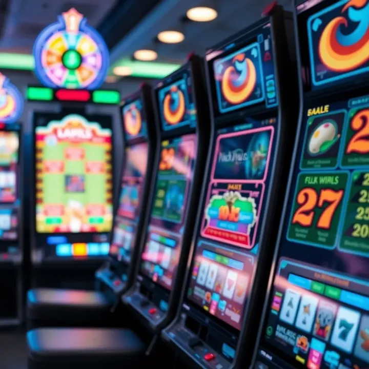 Digital interface displaying technological features of modern pokies machines