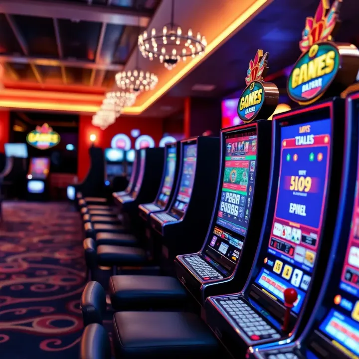 Visual representation of a gaming venue with poker machines highlighting regulatory compliance and player engagement