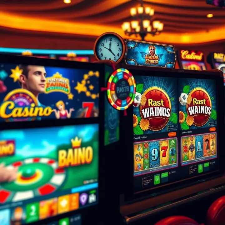 Diverse Game Selection Available at Ricky Casino Variety of casino games displayed on a digital interface