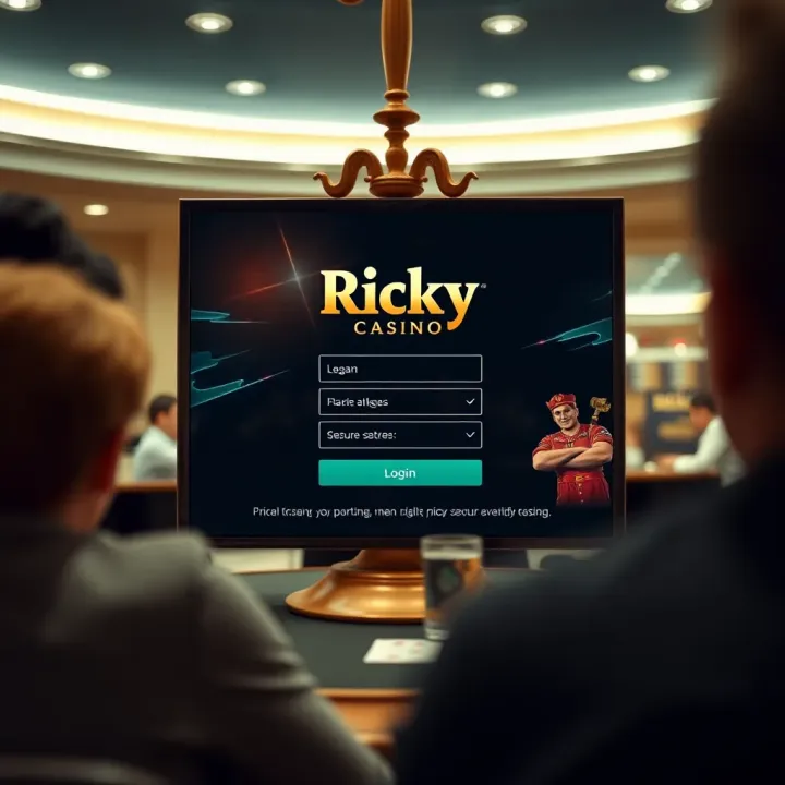 Secure login interface of Ricky Casino accessible from Australia