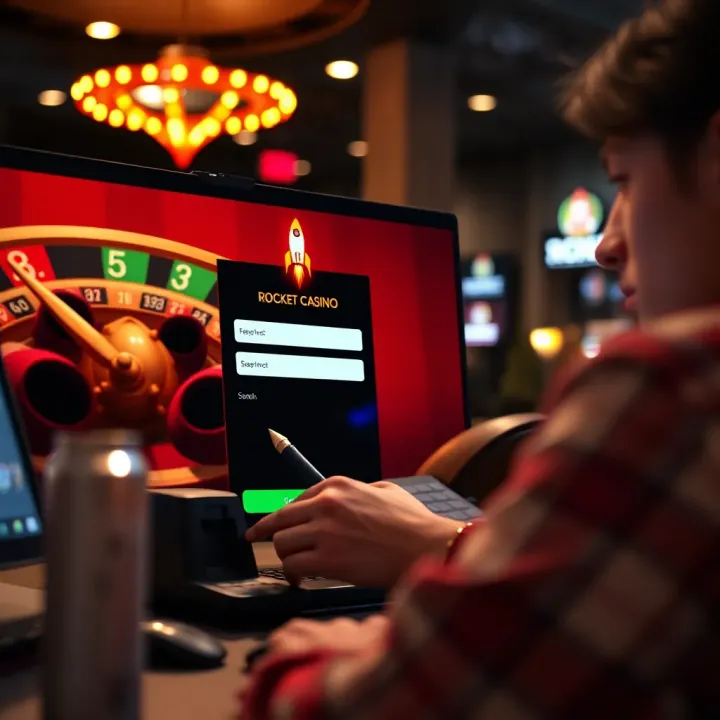 User filling out an online registration form on a casino website