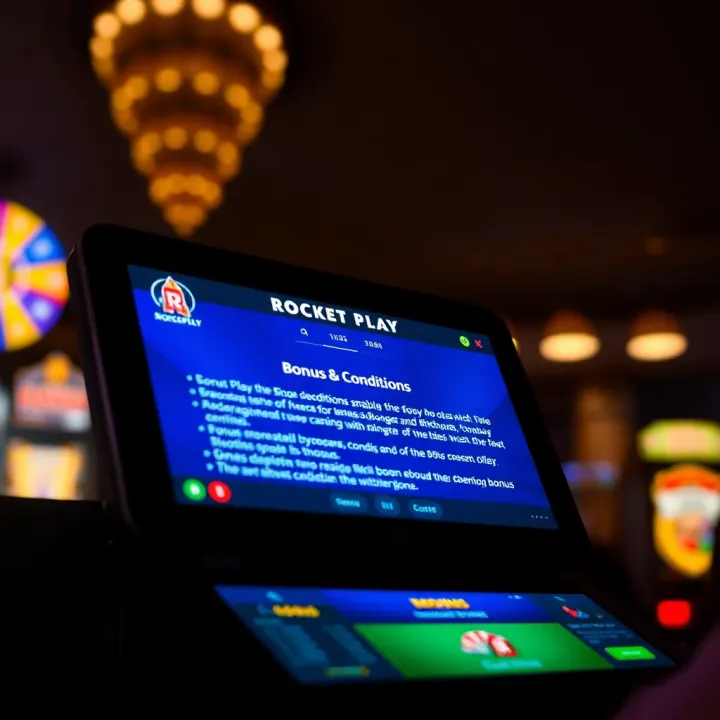 Illustration of bonus conditions and wagering requirements on a digital screen