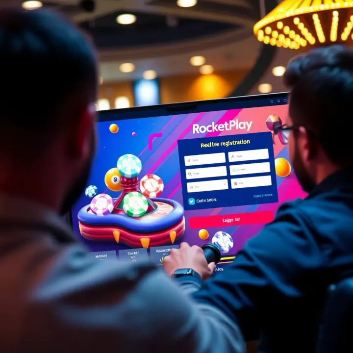 User navigating the registration page of RocketPlay Casino website