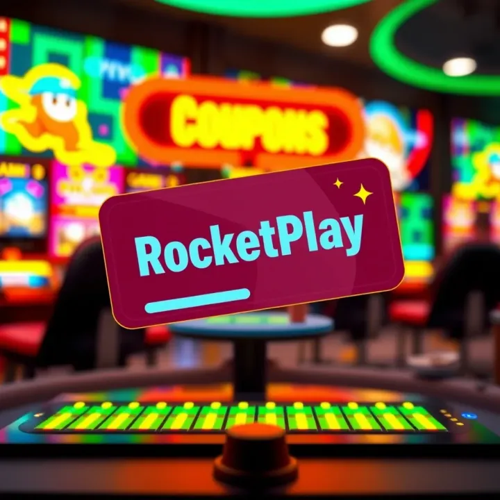 Illustration of a digital coupon symbolizing online promo codes with a vibrant tech-themed background