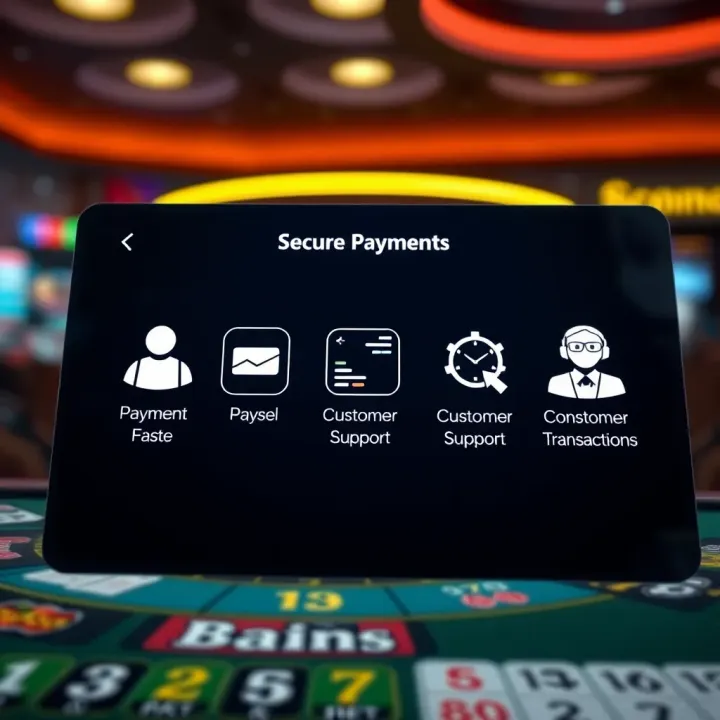 Secure digital payment methods and customer support icons representing ease of transactions