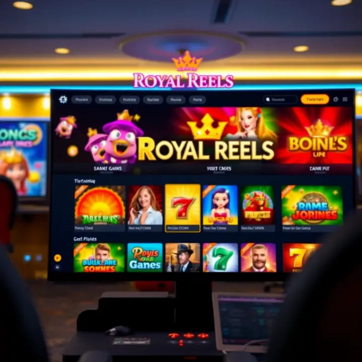 Overview of Royal Reels Online Gaming Platform in Australia Online gaming platform interface showing various casino games available for players