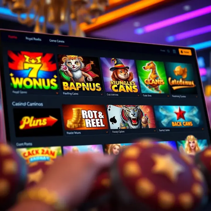 Royal Reels online casino interface showcasing diverse game options available to Australian players