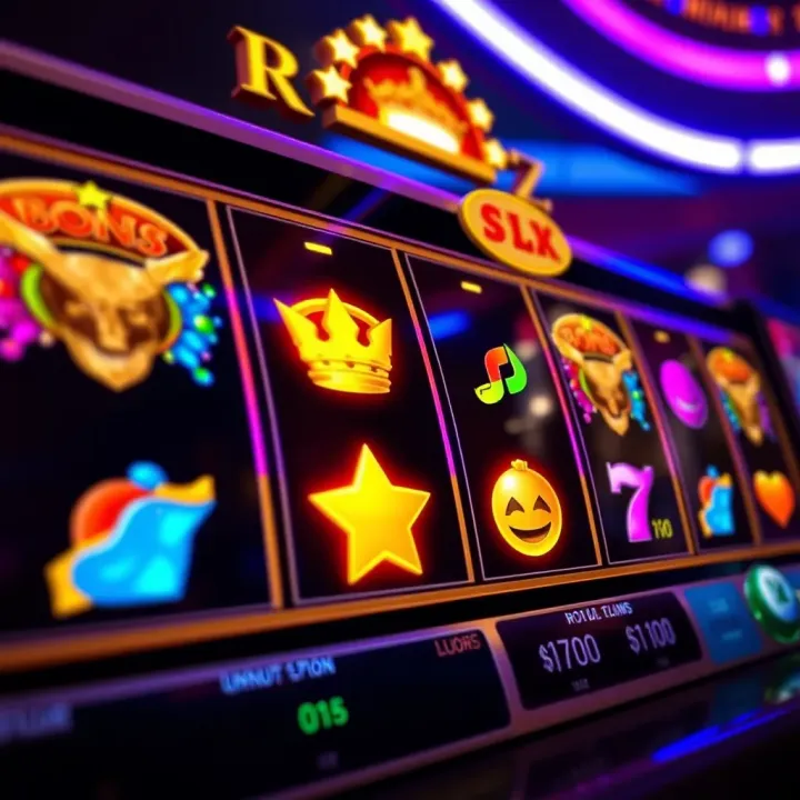 Graphic showing various bonus icons and symbols illuminating on slot reels