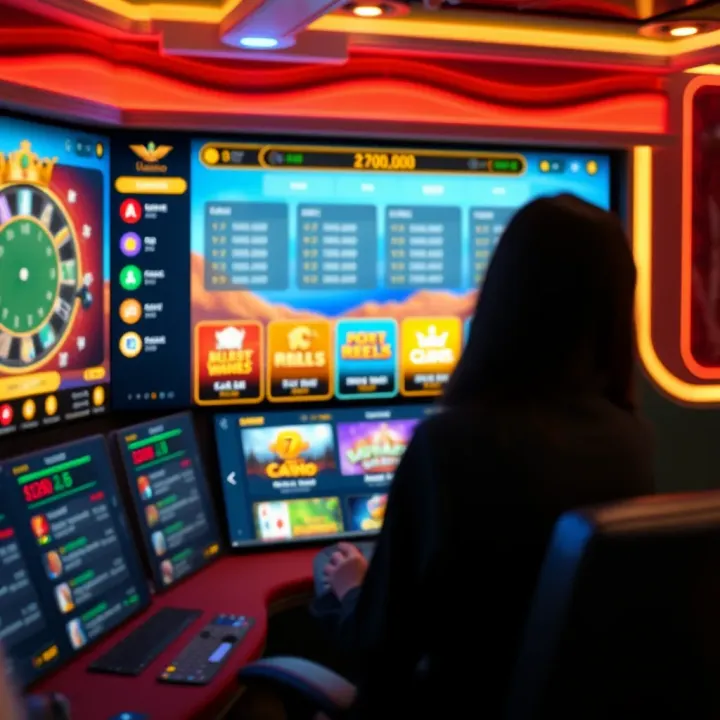 Dashboard with navigation menus and game options on Royal Reels Casino platform
