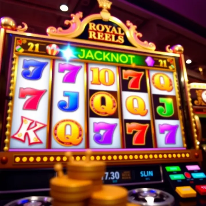 Colorful reels of a classic casino slot game featuring vibrant symbols and a shining jackpot