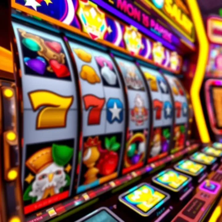 Engaging Slot Reels and Vibrant Symbols in Royal Reels 5 Colorful slot machine reels with sparkling symbols and a glowing jackpot