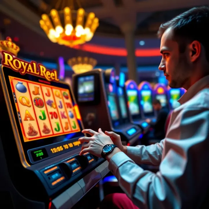 Player managing slot gameplay with tips for responsible betting and strategies