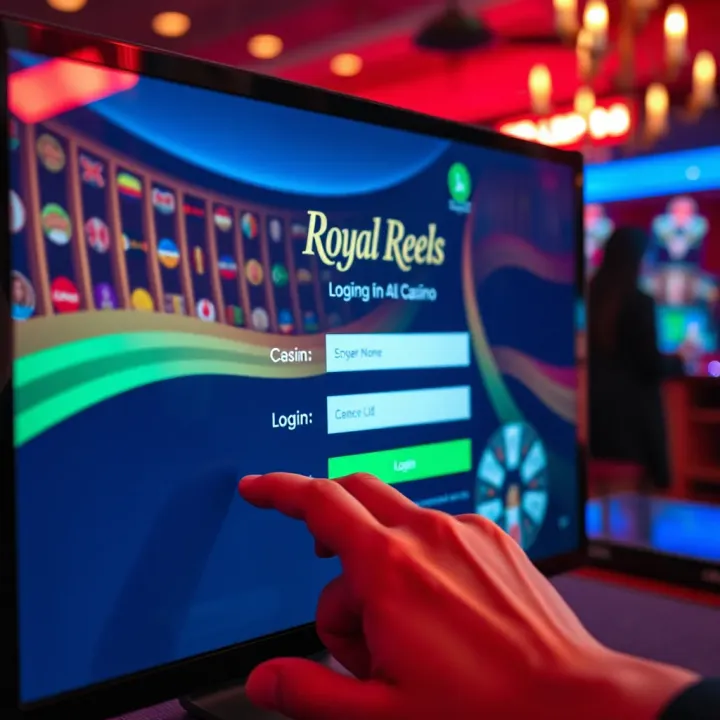 User entering credentials on Royal Reels login screen to access online casino platform