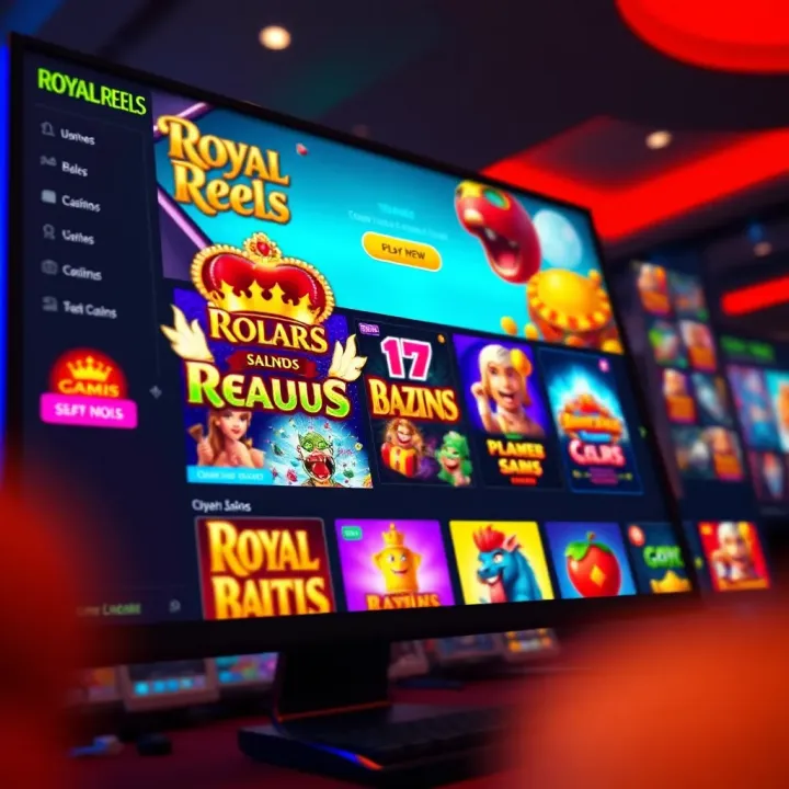 Royal Reels online casino homepage featuring vibrant game thumbnails and a user-friendly interface