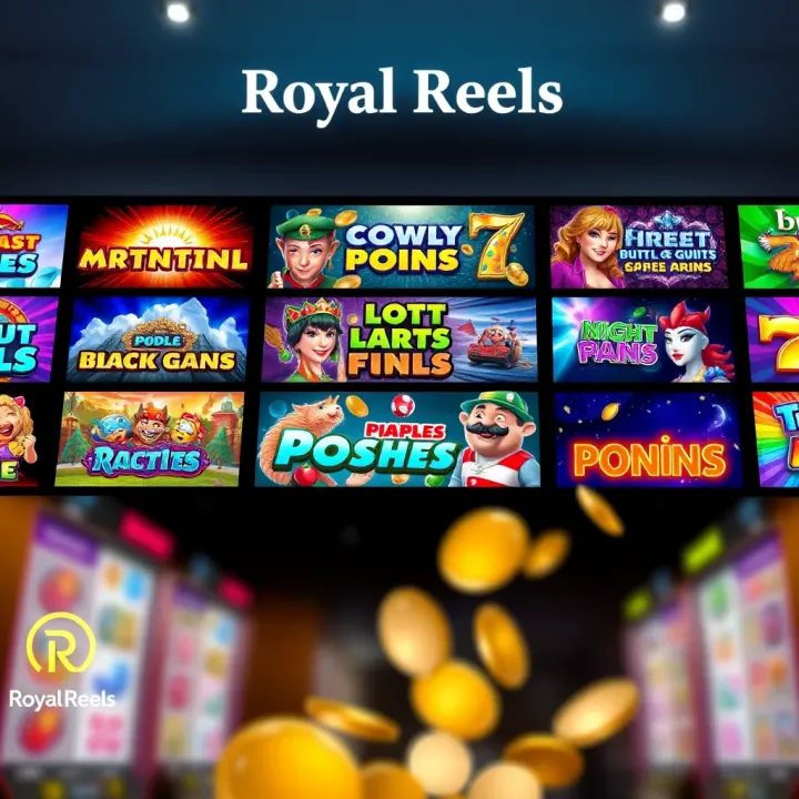 Diverse selection of popular pokies games displayed on Royal Reels platform with vibrant graphics