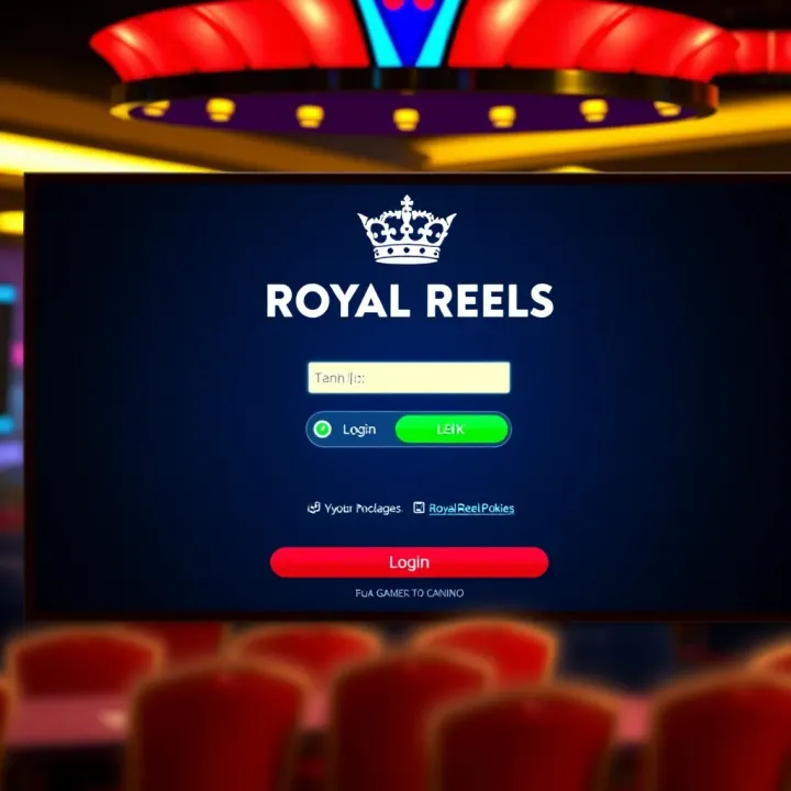 User interface showcasing the Royal Reels pokies login screen with secure authentication elements