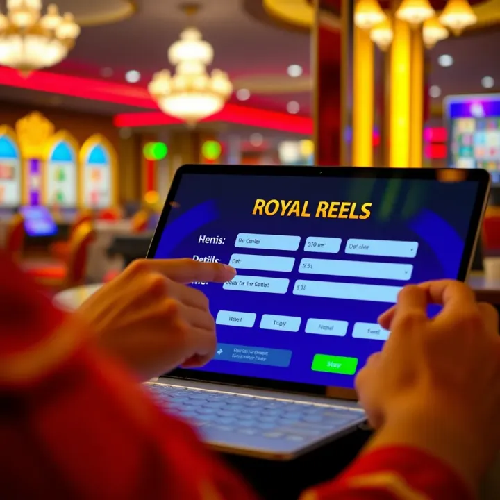 Filling Out Registration Details on Royal Reels User entering registration details on a digital platform