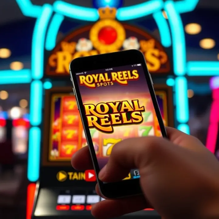 Smartphone displaying Royal Reels slot app download page in Australia