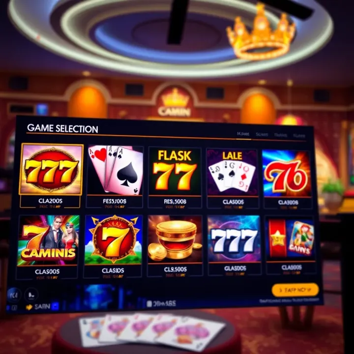 User interface of Skycrown 777 showcasing a variety of slot and card games available on the platform
