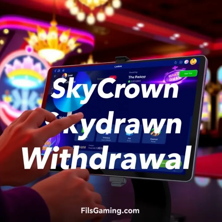User navigating the SkyCrown withdrawal interface on a digital device