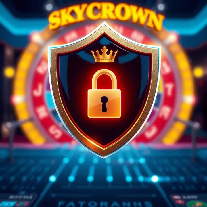 SkyCrown Account Security and Support Secure login shield symbolizing protection and account safety on digital platform