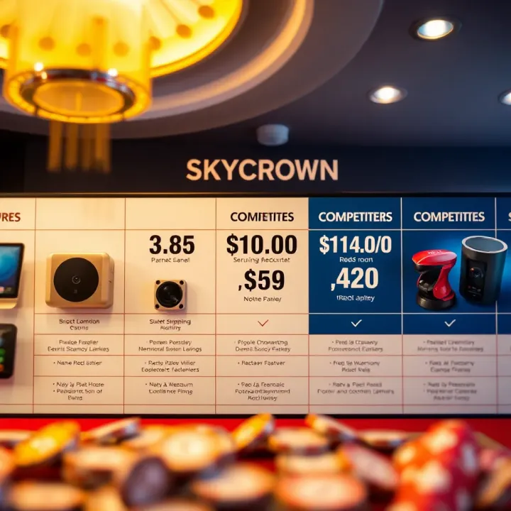 Comparison of SkyCrown Products and Competitors Detailed comparison chart showing SkyCrown products alongside competitors highlighting features and prices