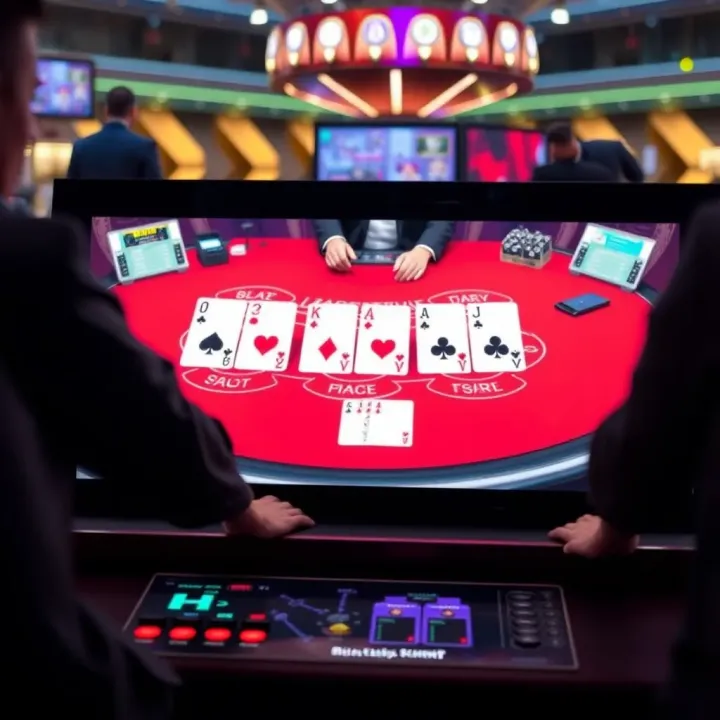 Close-up view of digital interface showing blackjack cards and real-time dealer actions powered by advanced streaming technology