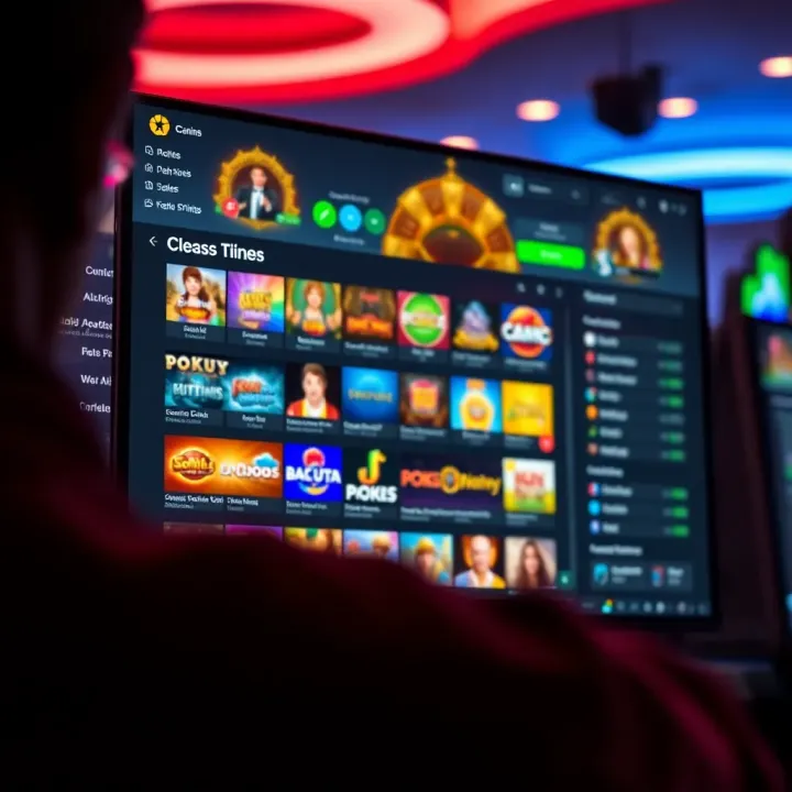 Dashboard view of ThePokies Net Australia displaying key features like game selection and account settings