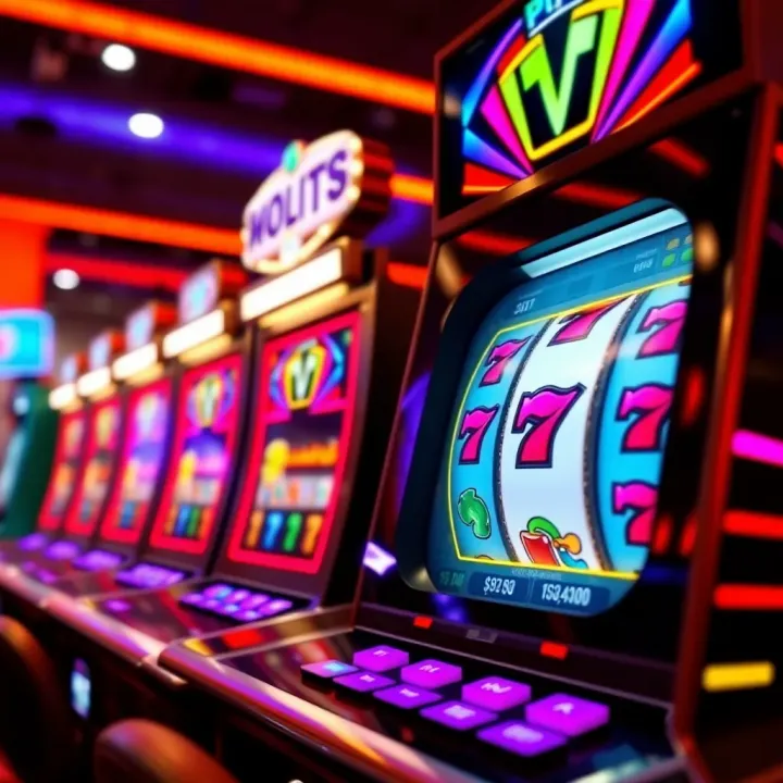 Colorful online pokies game screen showcasing various symbols and a spinning reel