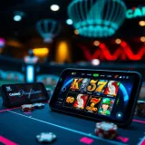 Secure payment icons and mobile device displaying casino game interface