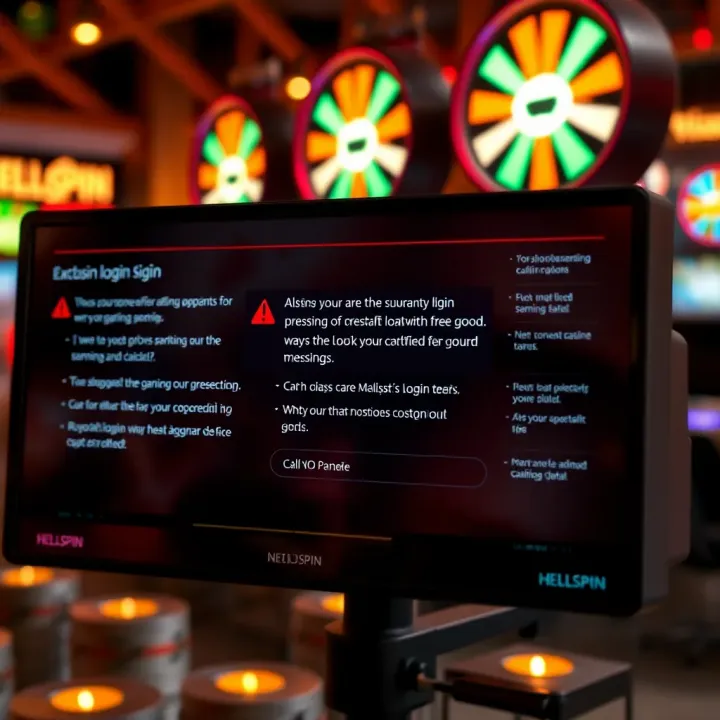 Troubleshooting Common Login Issues on Hellspin Visual guide displaying common login error messages with troubleshooting tips