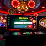 User interface of an online casino platform showing how to enter no deposit bonus codes