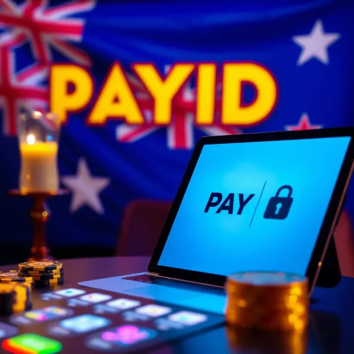 Secure online transaction with casino icons and Australian flag background
