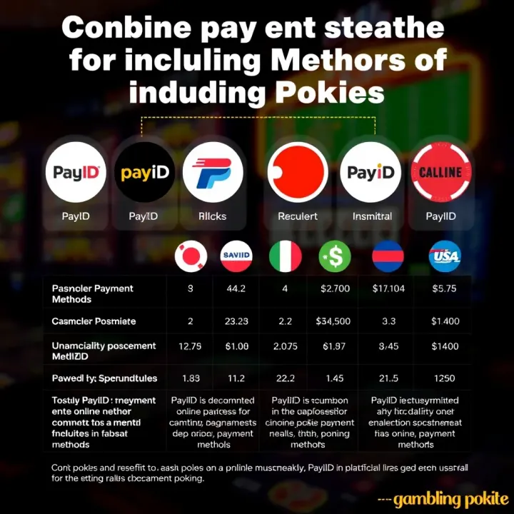 Comparison chart of popular online pokies payment methods highlighting benefits of PayID