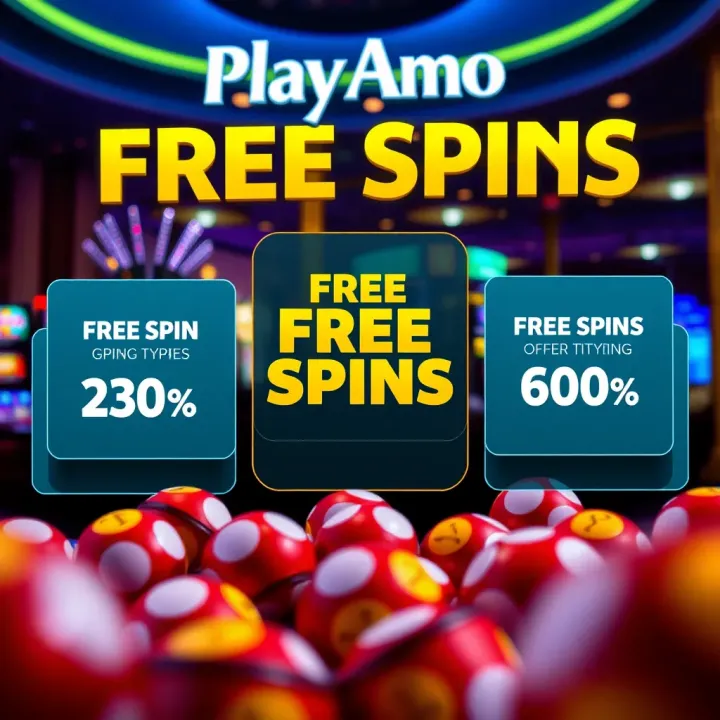 Illustration showing different types of free spins offers available at PlayAmo casino