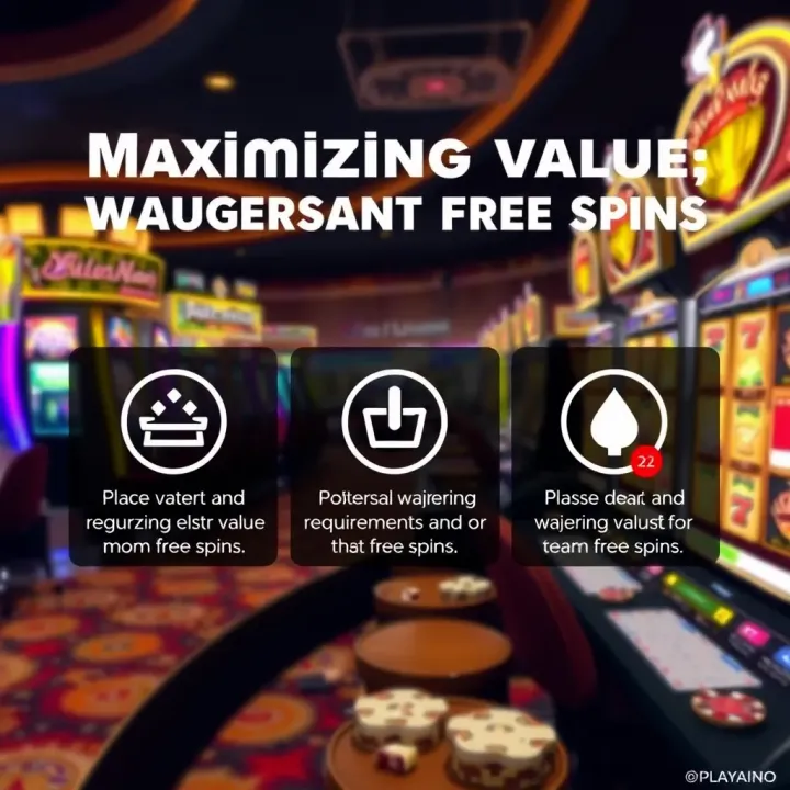 Maximizing Value with Wagering Rules and Free Spins Tips Graphic explaining wagering requirements and tips to maximize value from free spins