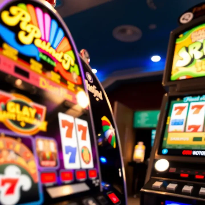 Classic Australian pokies machine displaying vibrant symbols and spinning reels