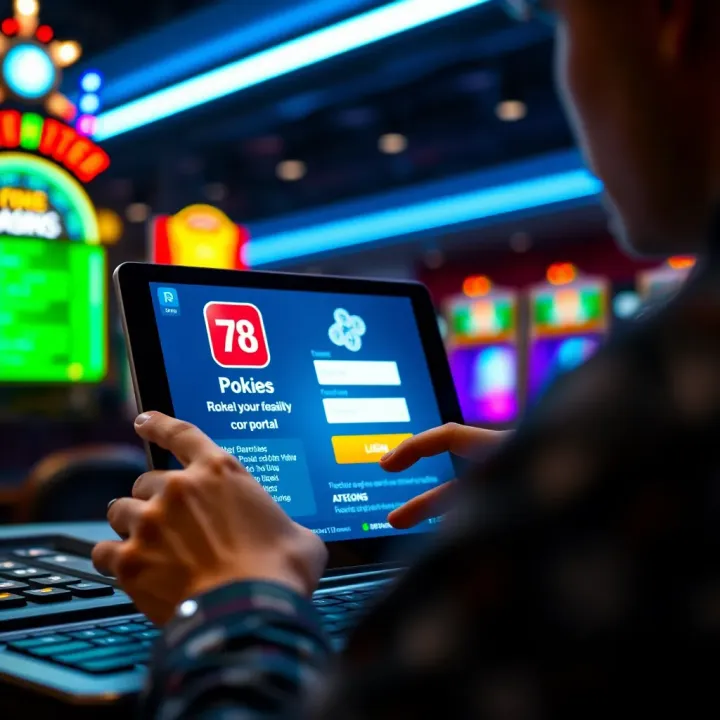 User accessing the Pokies 78 login portal on a digital device