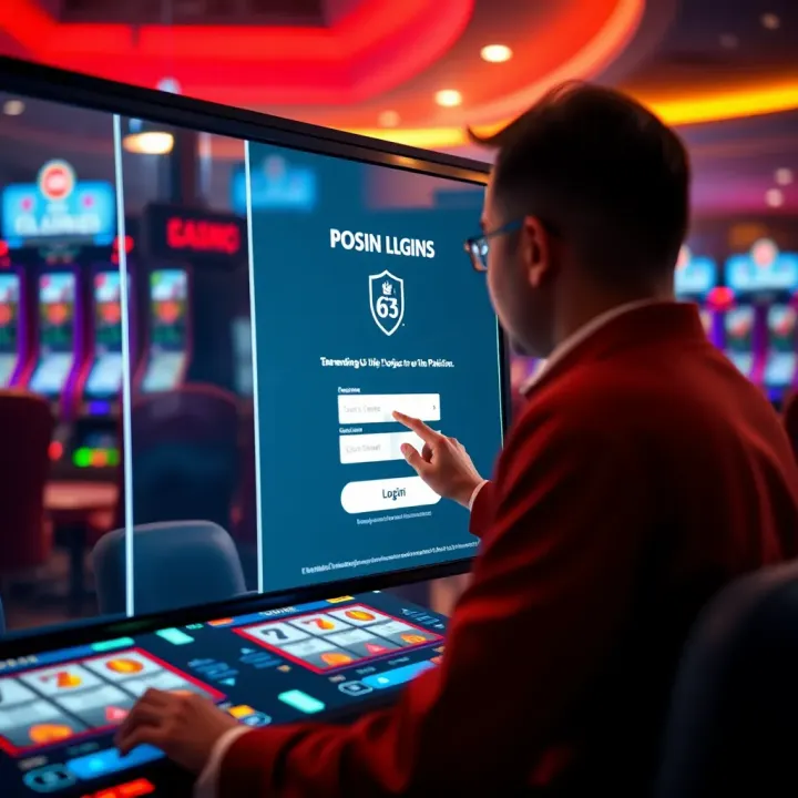 User entering login credentials on a secure online pokies platform