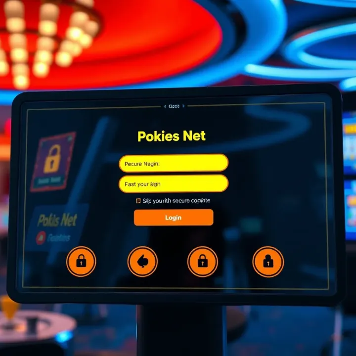 Interface displaying secure login features for an online gaming platform