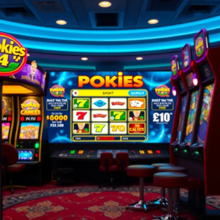 Overview of an online pokies platform interface with various game options visible
