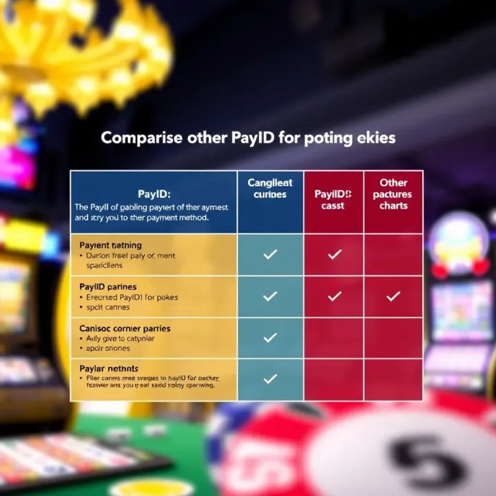 Comparison chart highlighting key features of PayID versus other gambling payment methods