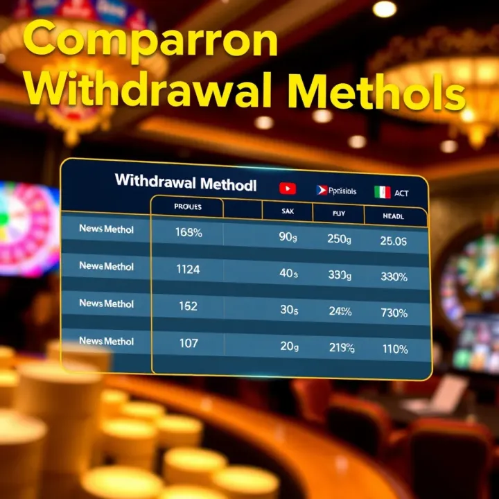 Diagram showing different withdrawal methods and their respective processing durations at Ricky Casino