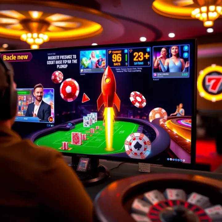 Dynamic gameplay scene showcasing RocketPlay 22 in action with vibrant graphics and user interface elements