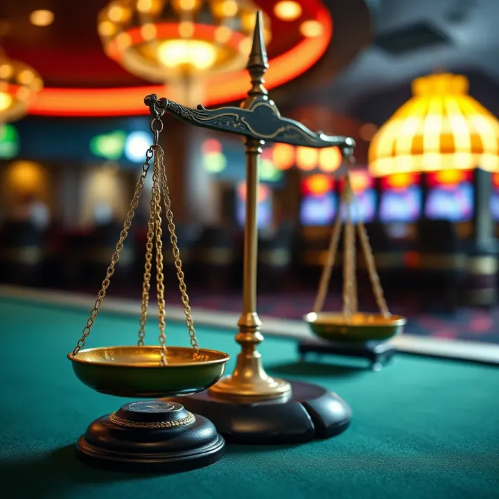 Legal scales symbolizing the regulatory framework governing online pokies platforms in Australia